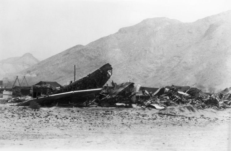 Wreckage of a Boeing B-52 Stratofortress