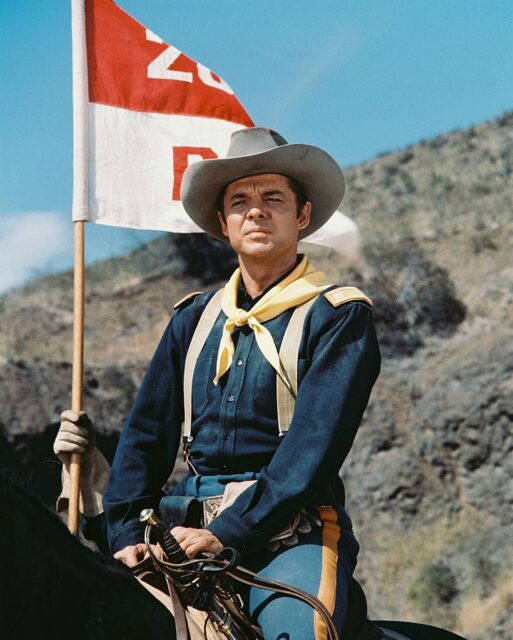 Audie Murphy as Capt. Bruce Coburn in '40 Guns to Apache Pass'