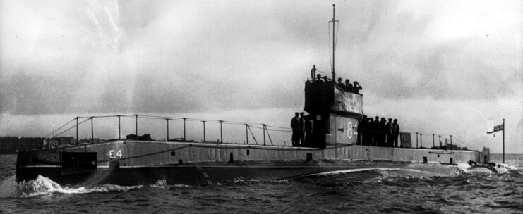 HMS E4 at sea