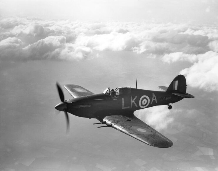 Hawker Hurricane in-flight