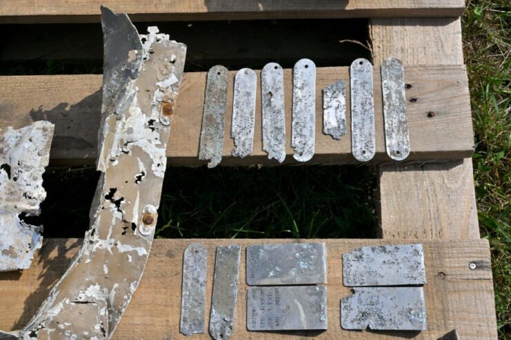 Hawker Hurricane plates laid out on a wooden palette