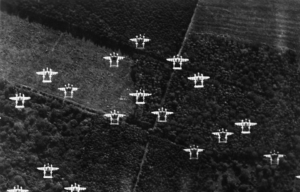 Lockheed P-38 Lightnings in flight