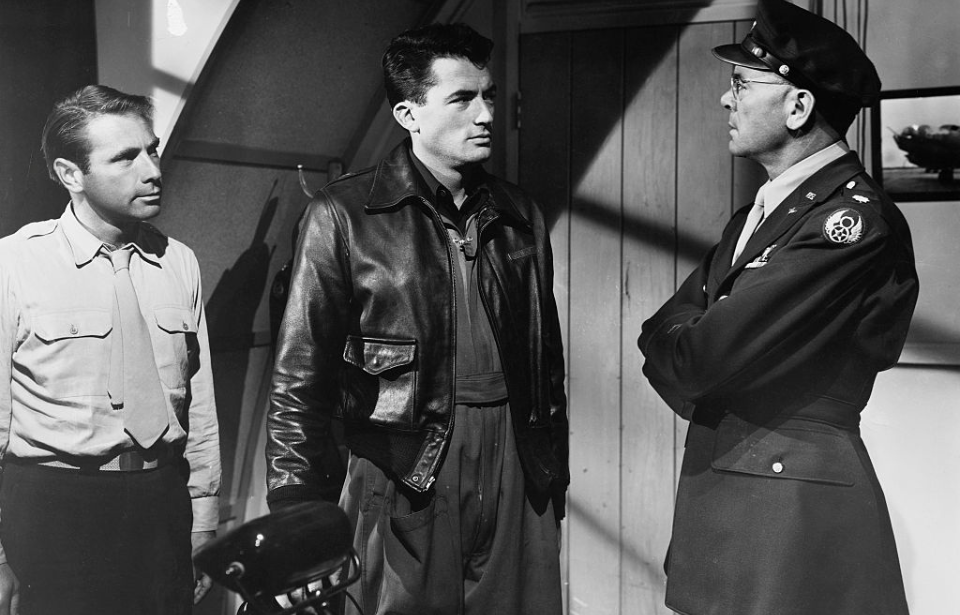 Gary Merrill, Gregory Peck and Dean Jagger as Col. Keith Davenport, Gen. Frank Savage and Maj. Harvey Stovall in 'Twelve O'Clock High'