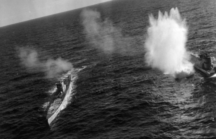 U-66 and U-117 at sea