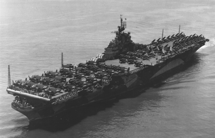 USS Ticonderoga (CV-14) at sea