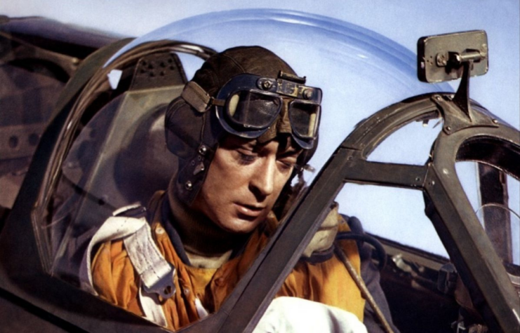 Michael Caine as Squadron Leader Canfield in 'Battle of Britain'