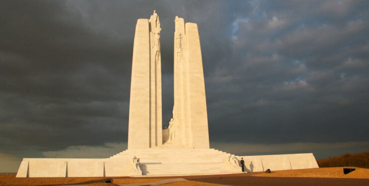 Canadian National Vimy Memorial during an overcast day