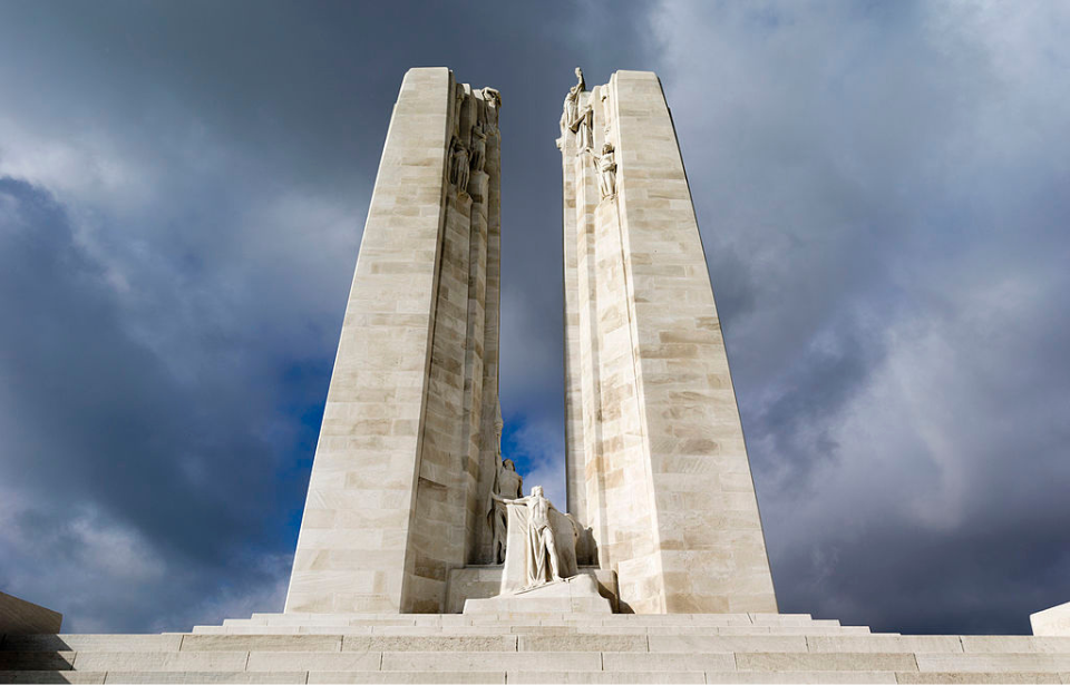Close-up of the Canadian National Vimy Memorial
