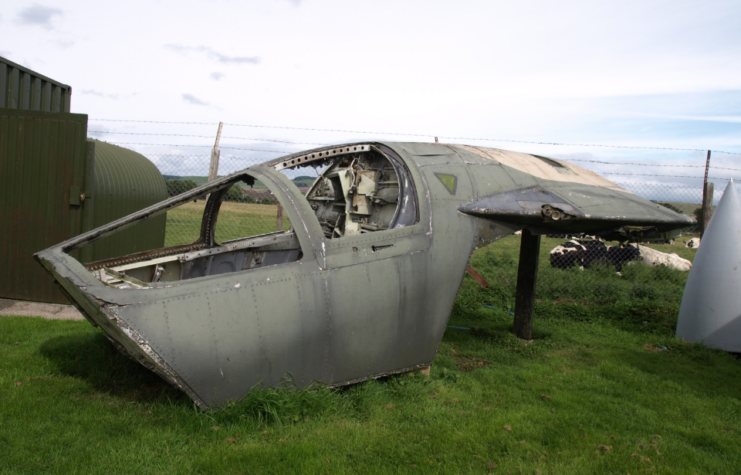 General Dynamics F-111E Aardvark crew escape module on display outside