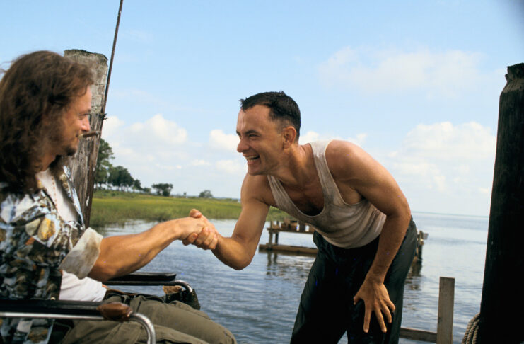 Gary Sinise and Tom Hanks as Lt. Dan Taylor and Forrest Gump in 'Forrest Gump'