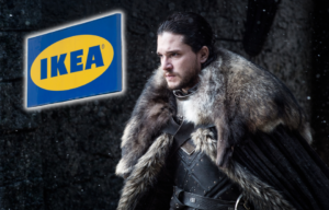 Kit Harington as Jon Snow in 'Game of Thrones' + IKEA logo