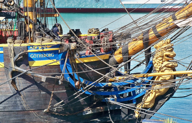 View of the bow section of the Götheborg of Sweden