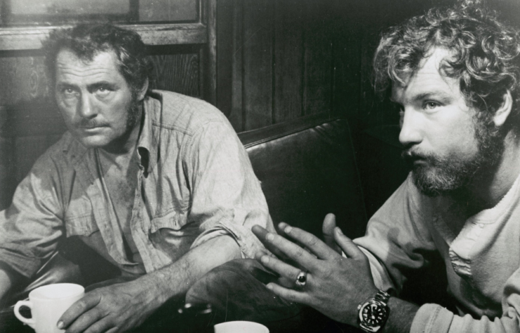 Robert Shaw and Richard Dreyfuss as Quint and Hooper in 'Jaws'