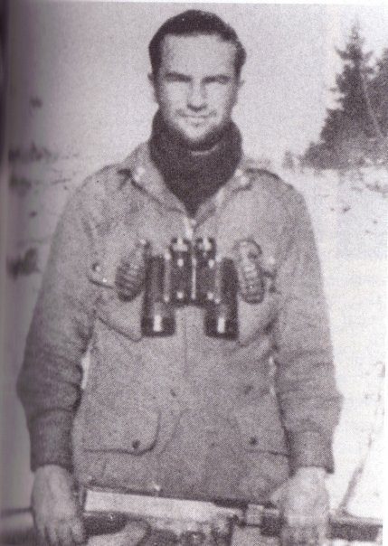 Ronald Speirs standing in the snow