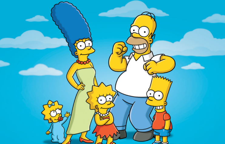 Promotional image for 'The Simpsons', featuring all five members of the family