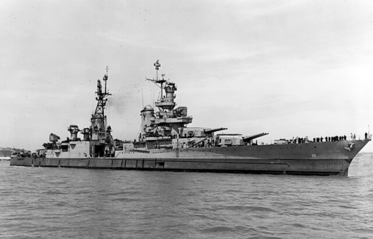 USS Indianapolis (CA-35) traveling near Mare Island, California