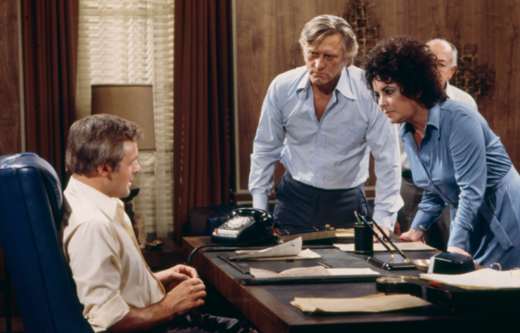 Anthony Hopkins, Kirk Douglas and Elizabeth Taylor Yitzhak Rabin, Hershel Vilnofsky and Edra Vilnofsky in 'Victory at Entebbe'