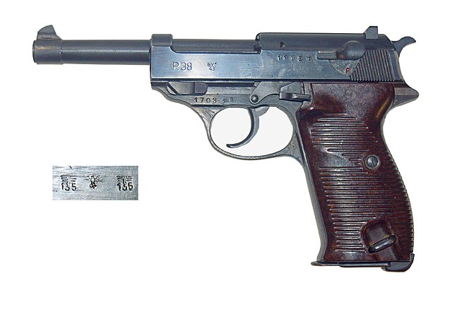 Walther P38 against a white backdrop
