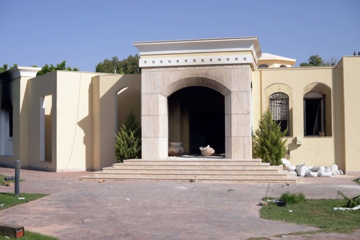 Exterior of the US Ambassador's residence in the US consulate compound in Benghazi
