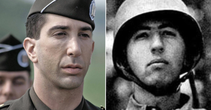 David Schwimmer as Herbert Sobel in 'Band of Brothers' + Hebert Sobel wearing his military uniform