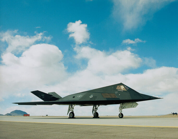 Lockheed F-117A Nighthawk parked on a runway