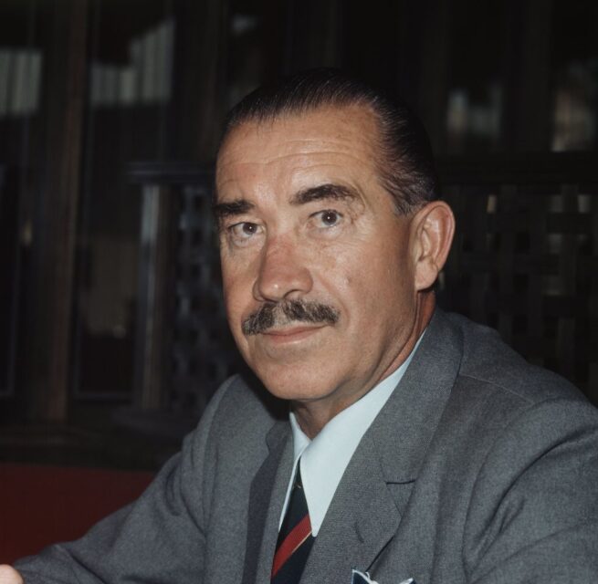 Adolf Galland sitting in a suit