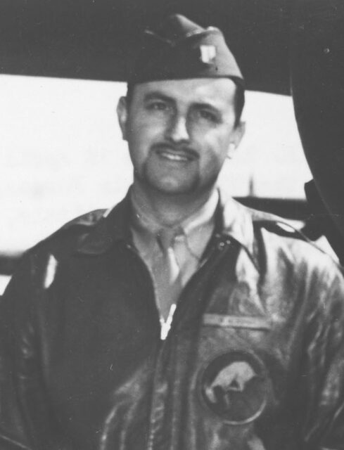 David M. Jones standing in his US Army Air Forces (USAAF) uniform