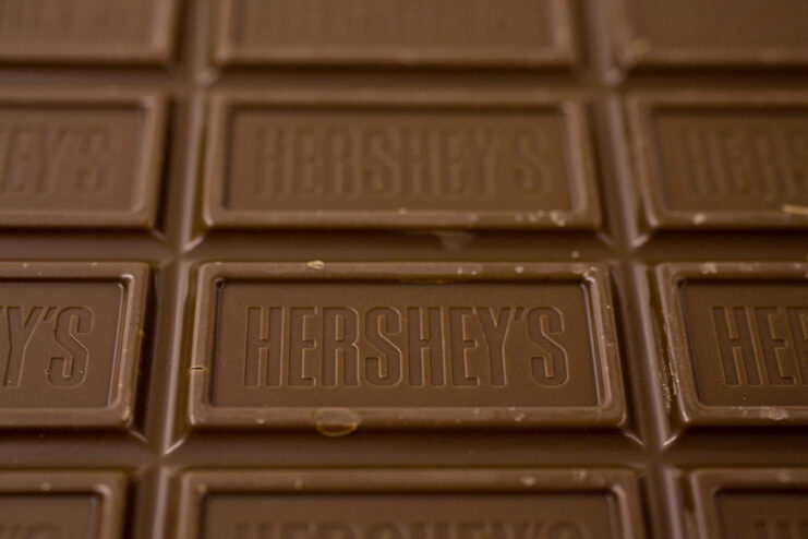 Close-up of a Hershey's chocolate bar