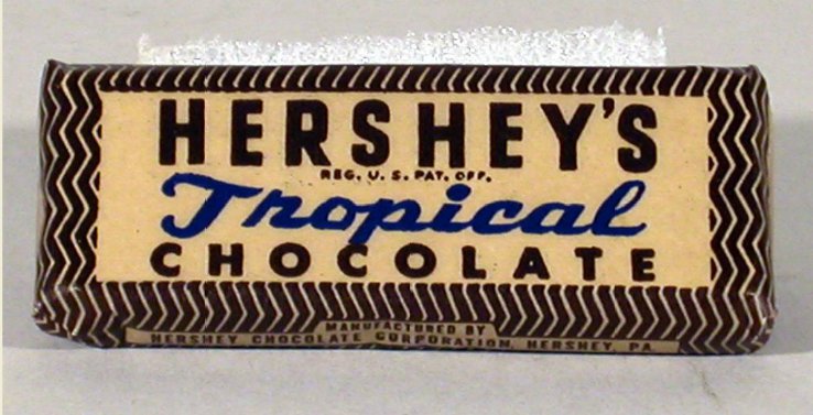 Hershey's Tropical Bar placed on a white table