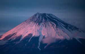 View of Mount Fuji at dusk