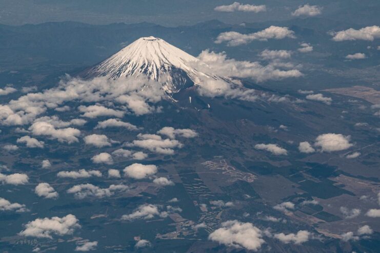 Aerial view of Mount Fuji