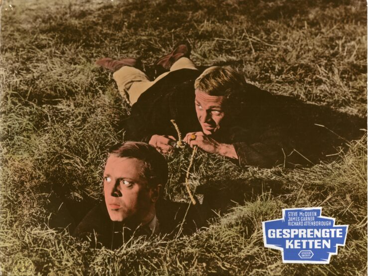 Richard Attenborough and Steve McQueen as Squadron Leader Roger "Big X" Bartlett and Capt. Virgil "The Cooler King" Hilts in 'The Great Escape'