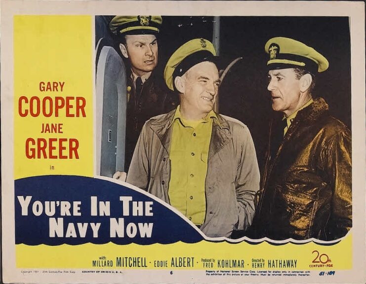 Lobby card for 'You're in the Navy Now'