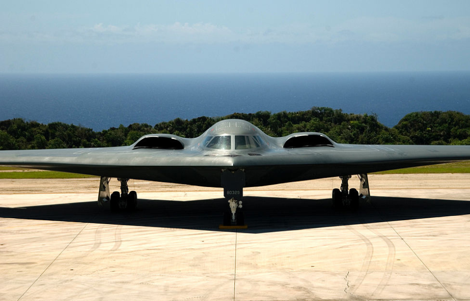 Northrop Grumman B-2 Spirit parked on the tarmac