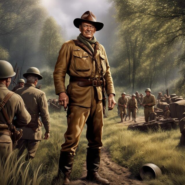 AI image of John Wayne as Maj. John Reisman in 'The Dirty Dozen'