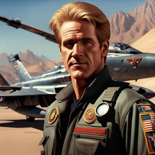 AI image of Matthew Modine as Lt. Pete "Maverick" Mitchell in 'Top Gun'