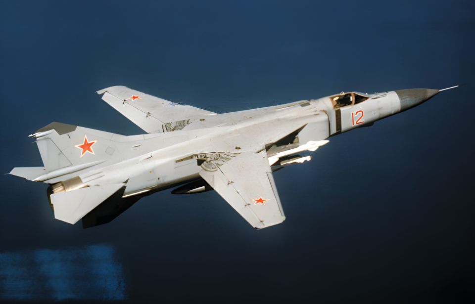 Mikoyan-Gurevich MiG-23M "Flogger" in flight