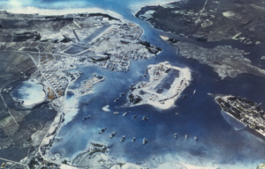 Aerial view of Pearl Harbor