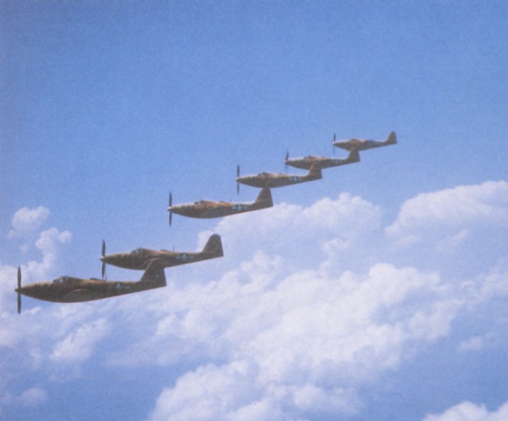 Six Bell P-63 Kingcobras in flight