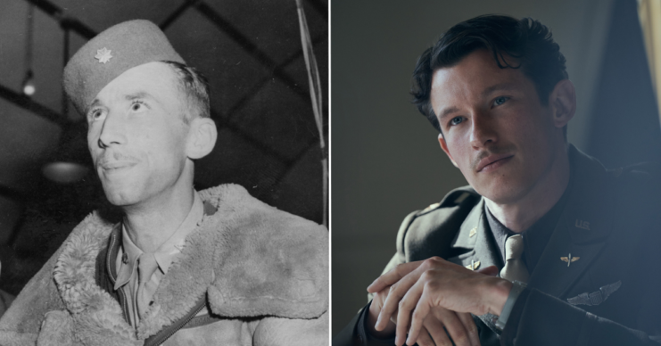 John C. Egan looking up + Callum Turner as Maj. John C. Egan in 'Masters of the Air'