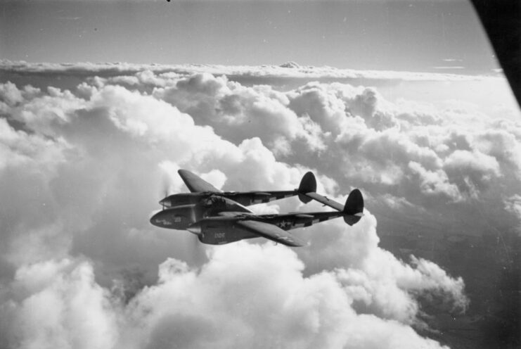 Lockheed P-38 Lightning in flight