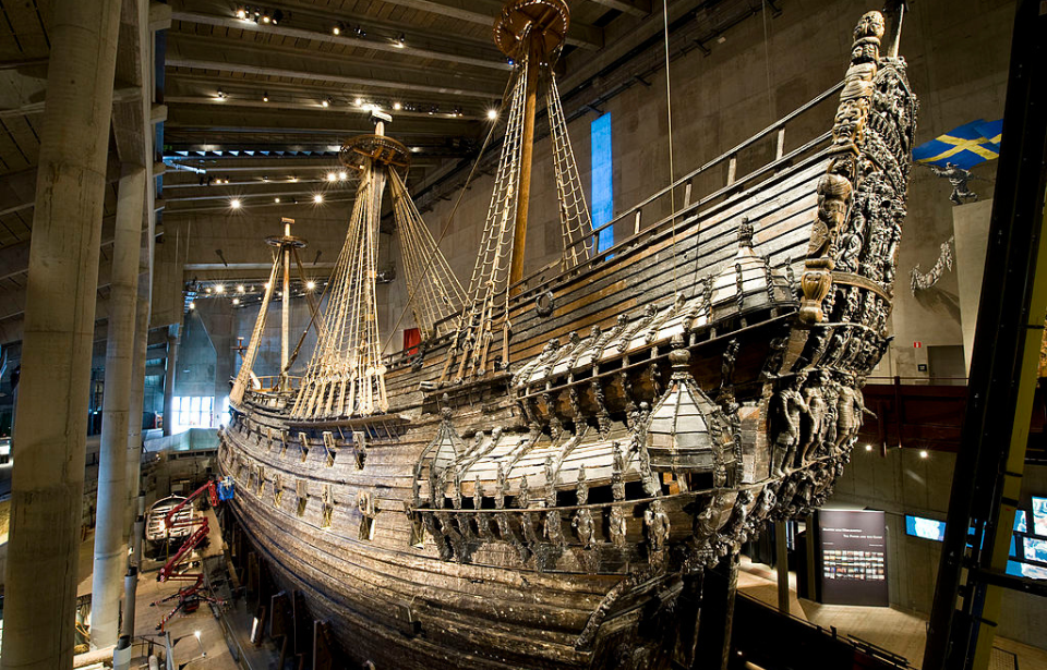 Vasa on display at the Vasa Museum
