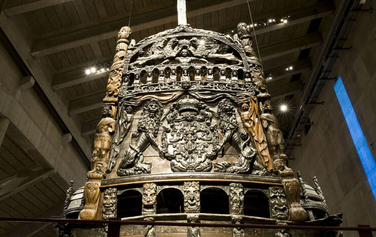 Carvings on the stern of Vasa