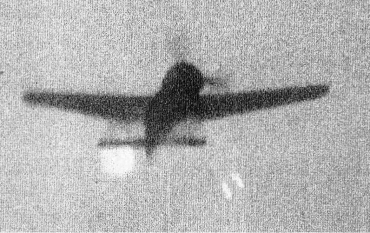 Focke-Wulf Fw 190 under fire while in flight