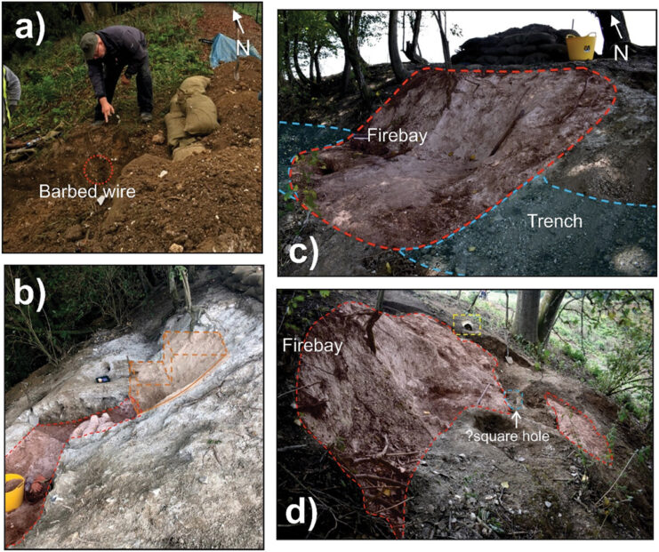 Four images of excavations at the Hawthorn Ridge Redoubt