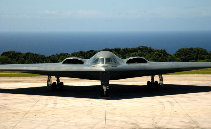 Northrop Grumman B-2 Spirit parked on the tarmac