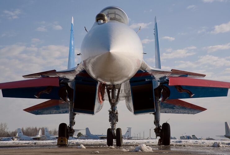 Sukhoi Su-35 parked on the tarmac