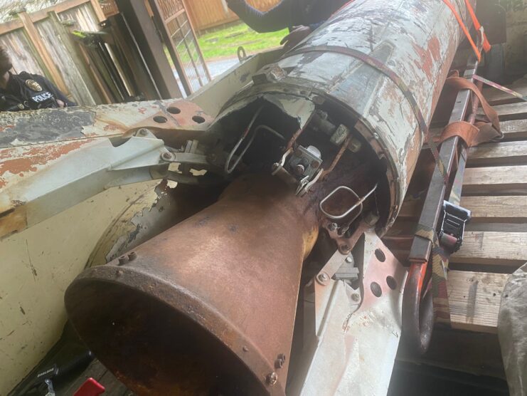 Close-up of the backend of a Douglas AIR-2 Genie