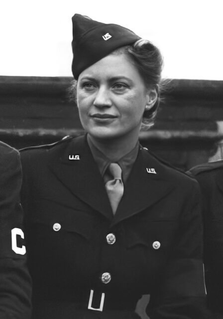 Elizabeth "Lee" Miller standing in uniform