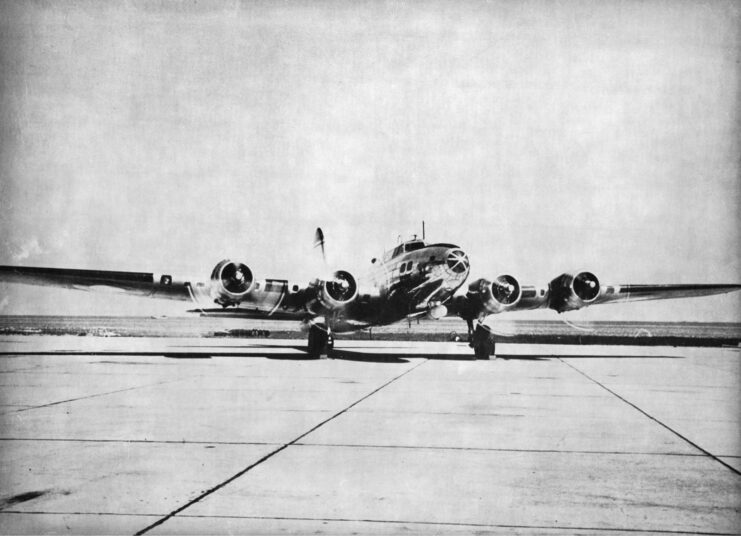 B-17 "Felix" parked on the tarmac